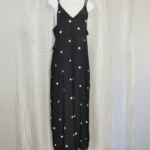 Free People Black and White Polka Dot Jumpsuit